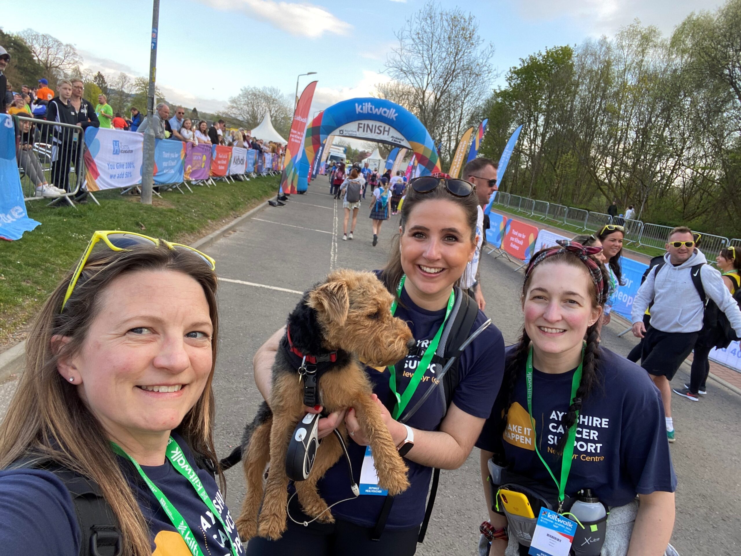 Glasgow Kiltwalk in aid of Ayrshire Cancer Support Ayr Racecourse
